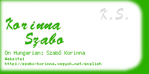 korinna szabo business card