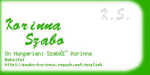 korinna szabo business card